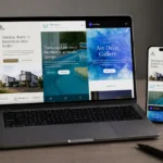 Приклади робочих сайтів-візиток на екранах ноутбука і смартфона - розробка сайту-візитки для малого й середнього бізнесу у 2026
