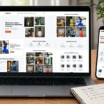 Ноутбук і смартфон з адаптивним дизайном сайту про 3D-принтери